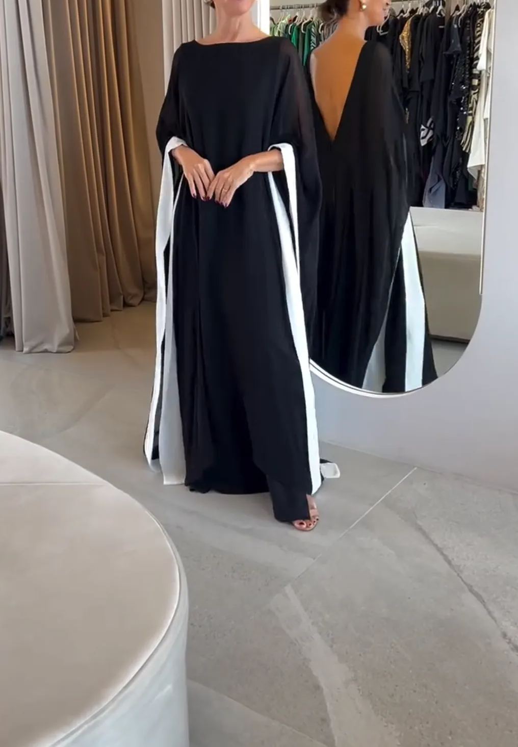 [Copy][Copy][Copy][Copy][Copy]Camel Kaftan Gown with Floral Waist Detail
