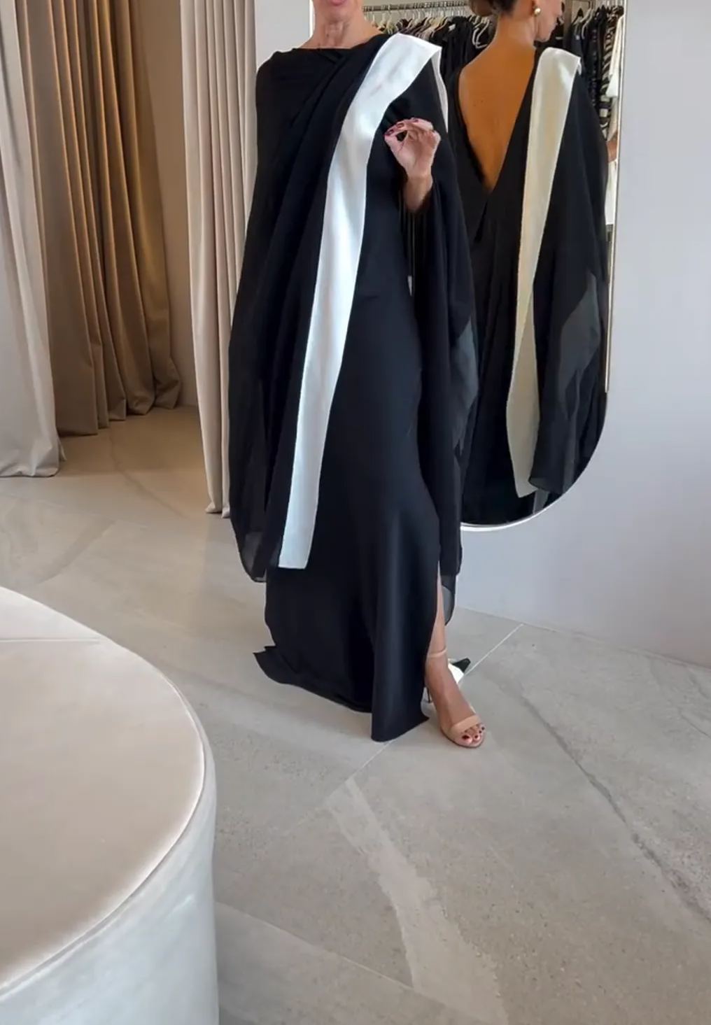 [Copy][Copy][Copy][Copy][Copy]Camel Kaftan Gown with Floral Waist Detail