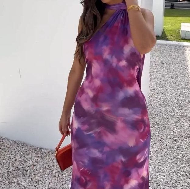 [Copy][Copy][Copy][Copy][Copy][Copy][Copy]One-Shoulder Floral Maxi Dress