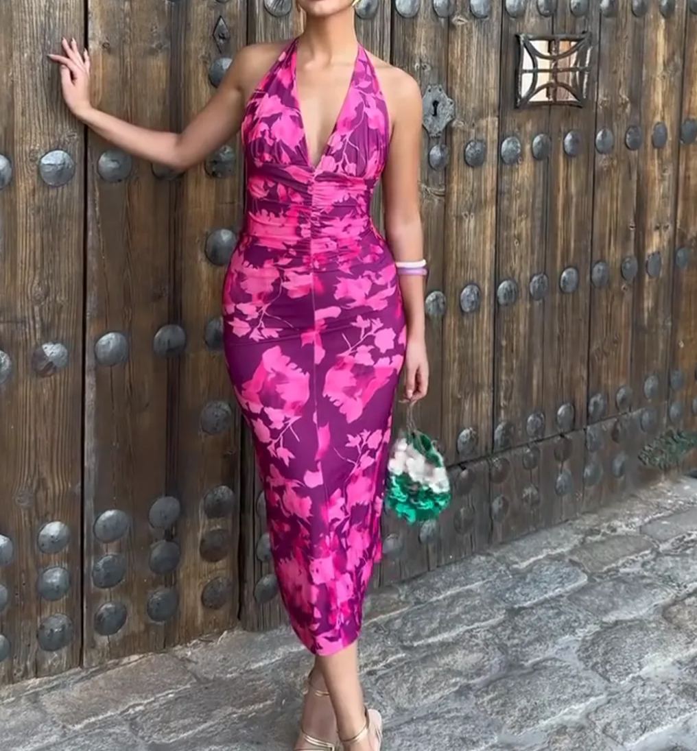 [Copy][Copy][Copy][Copy][Copy][Copy][Copy][Copy]One-Shoulder Floral Maxi Dress