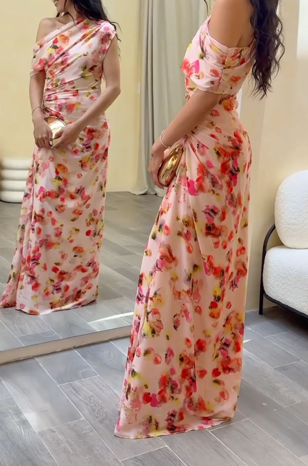 [Copy][Copy][Copy][Copy][Copy][Copy]Elegant Red Cape Midi Dress