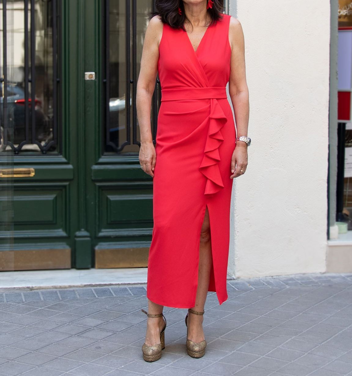 [Copy]Elegant Floral Wrap Dress