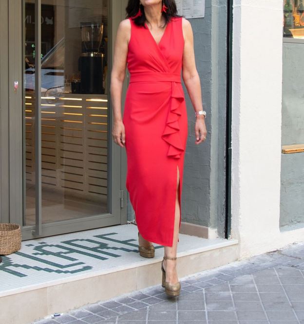 [Copy]Elegant Floral Wrap Dress