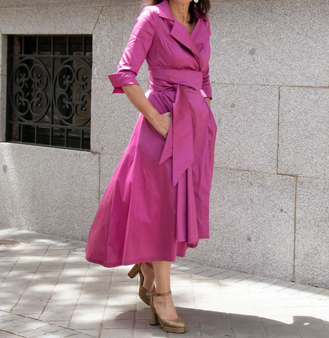 [Copy][Copy]Elegant Floral Wrap Dress