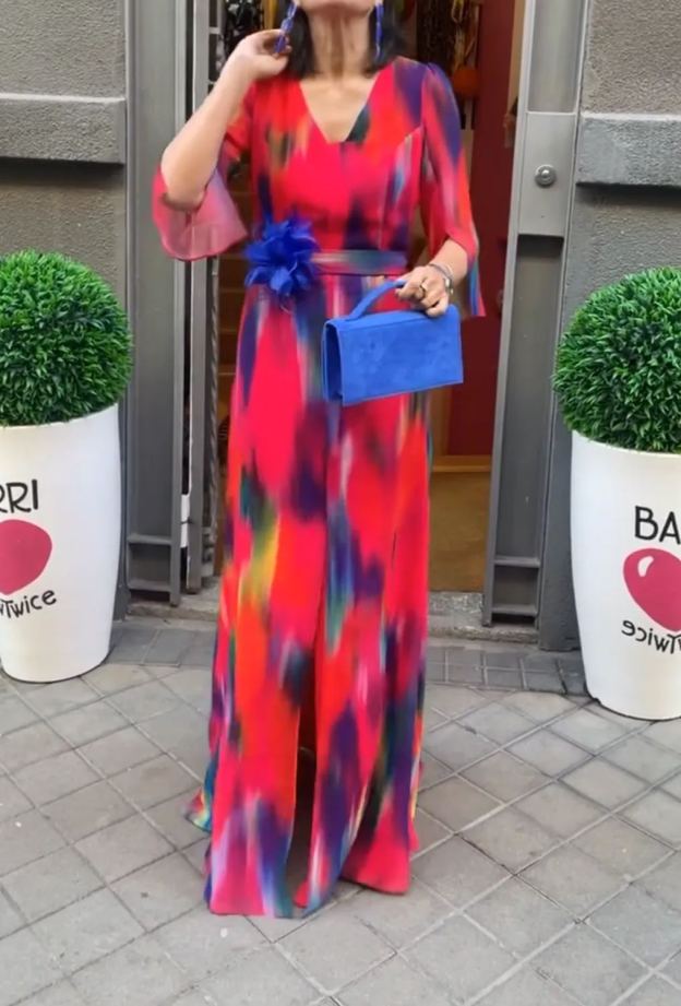[Copy][Copy][Copy][Copy]Elegant Floral Wrap Dress