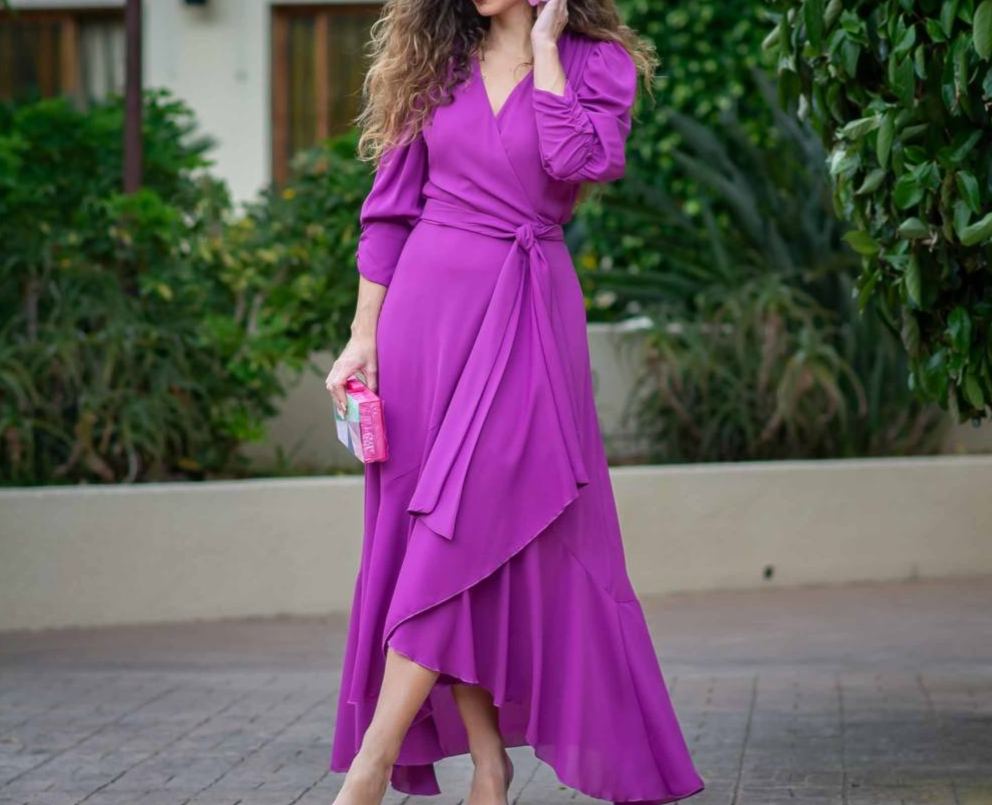 [Copy]Bohemian Burgundy Fringe One - Shoulder Maxi Dress