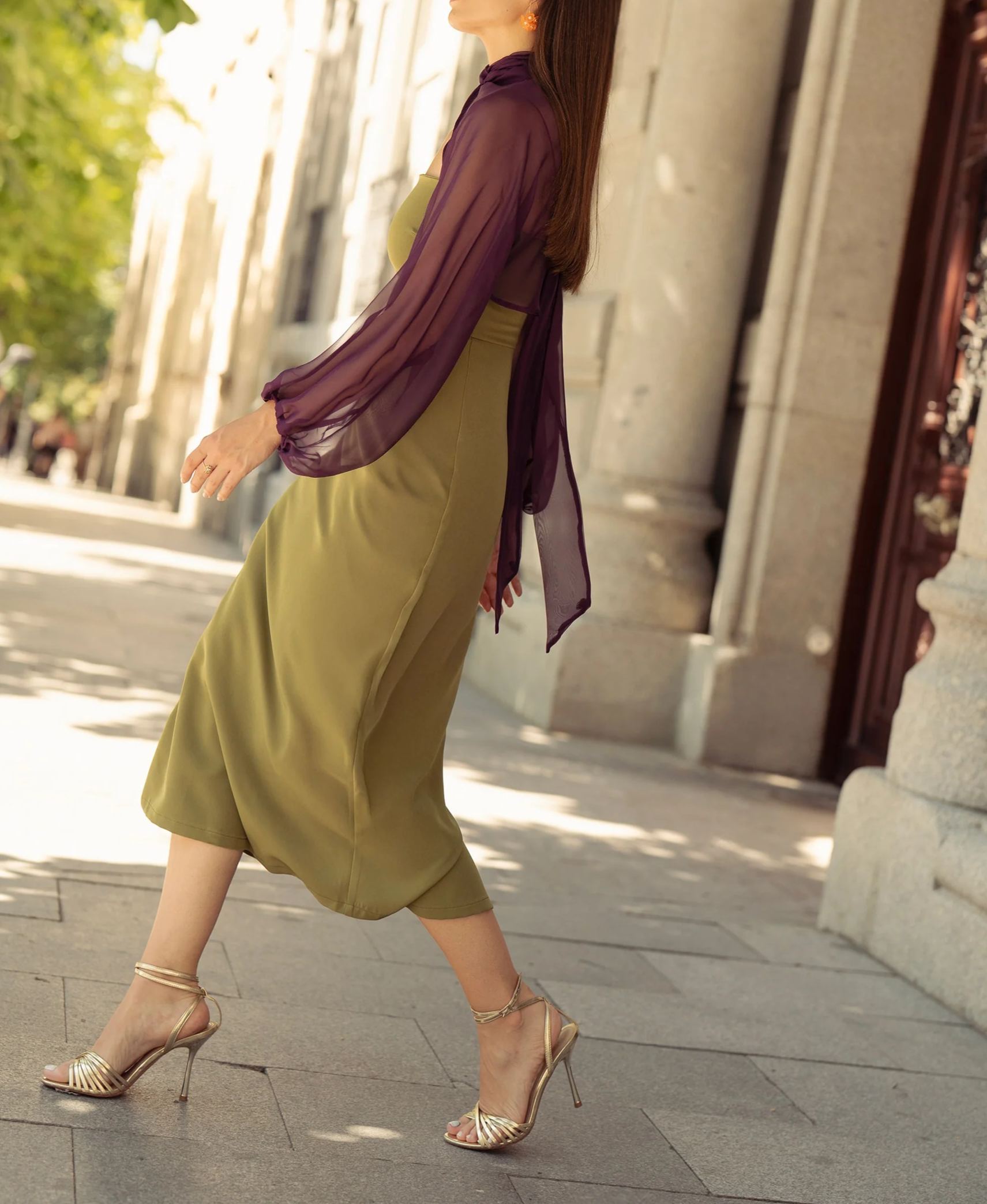 [Copy]Elegant One - Shoulder Chiffon Midi Dress Collection (Multiple Colors: Teal, Green, Fuchsia, Blue, Purple)