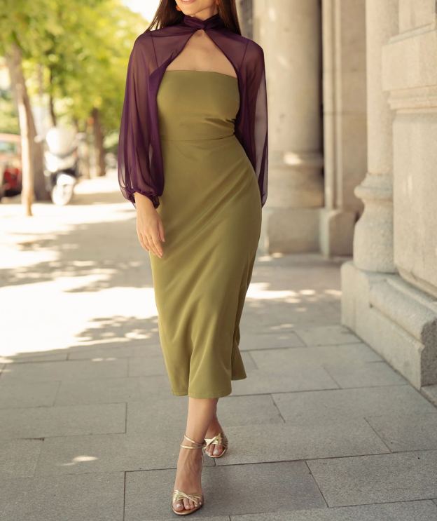 [Copy]Elegant One - Shoulder Chiffon Midi Dress Collection (Multiple Colors: Teal, Green, Fuchsia, Blue, Purple)