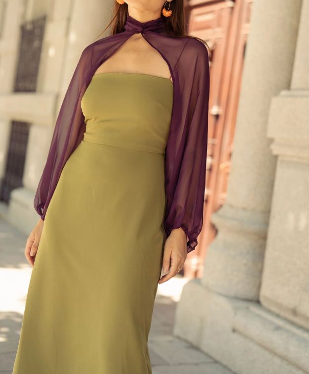 [Copy]Elegant One - Shoulder Chiffon Midi Dress Collection (Multiple Colors: Teal, Green, Fuchsia, Blue, Purple)