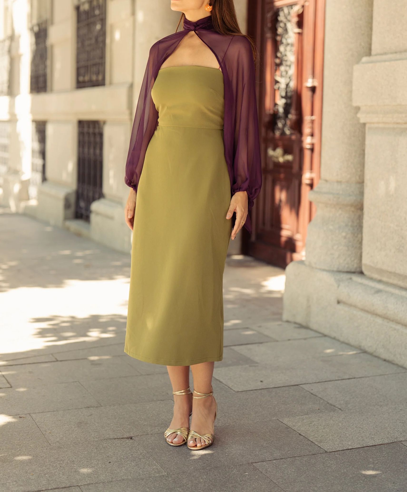 [Copy]Elegant One - Shoulder Chiffon Midi Dress Collection (Multiple Colors: Teal, Green, Fuchsia, Blue, Purple)