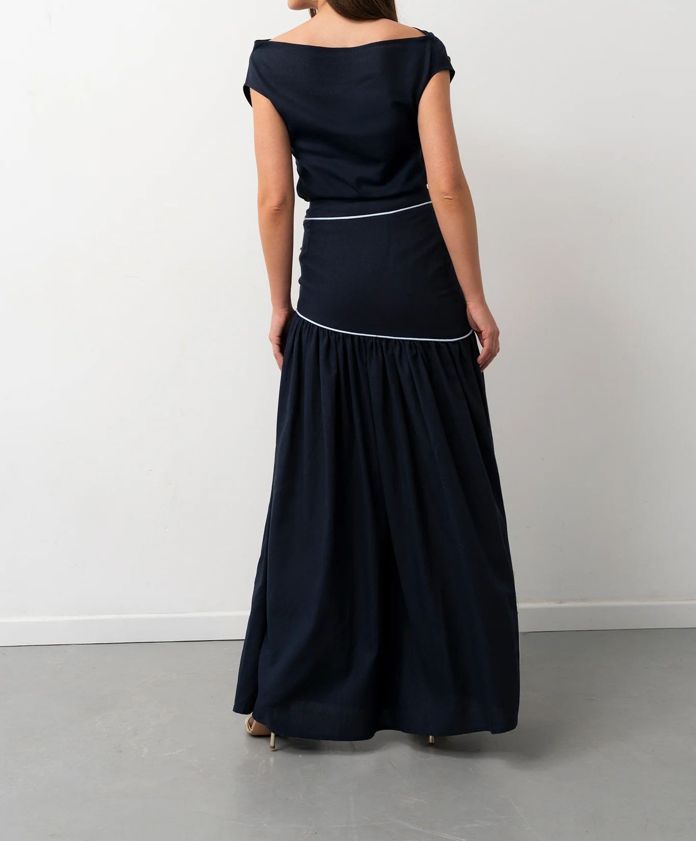[Copy]Chic Strapless Olive Green Gown with Purple Chiffon Wrap
