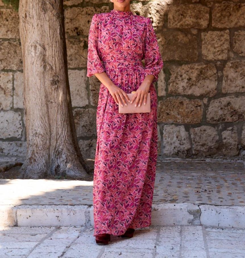 [Copy]Elegant Navy Blue Cap - Sleeve Maxi Dress