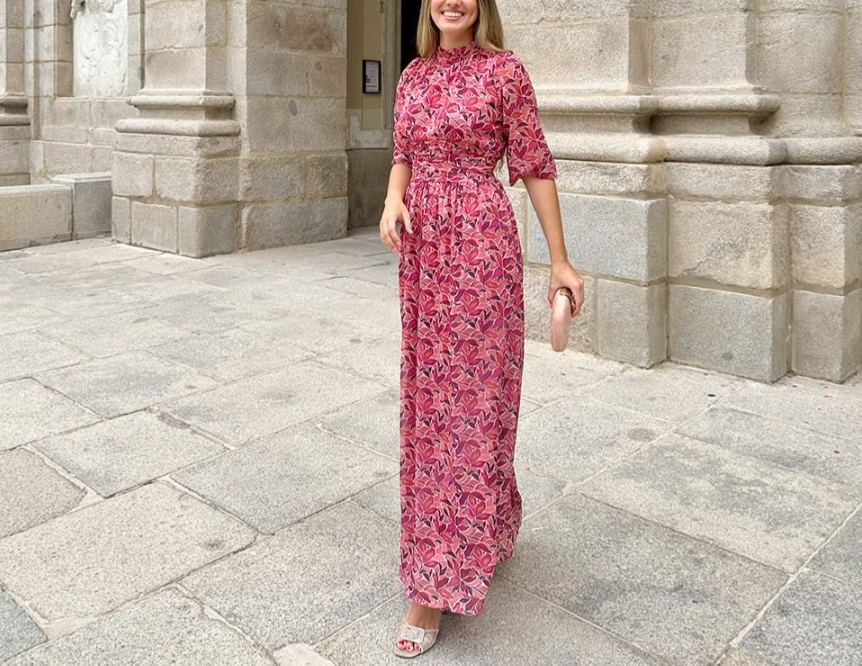 [Copy]Elegant Navy Blue Cap - Sleeve Maxi Dress