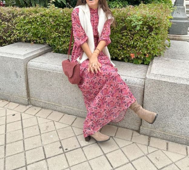 [Copy]Elegant Navy Blue Cap - Sleeve Maxi Dress