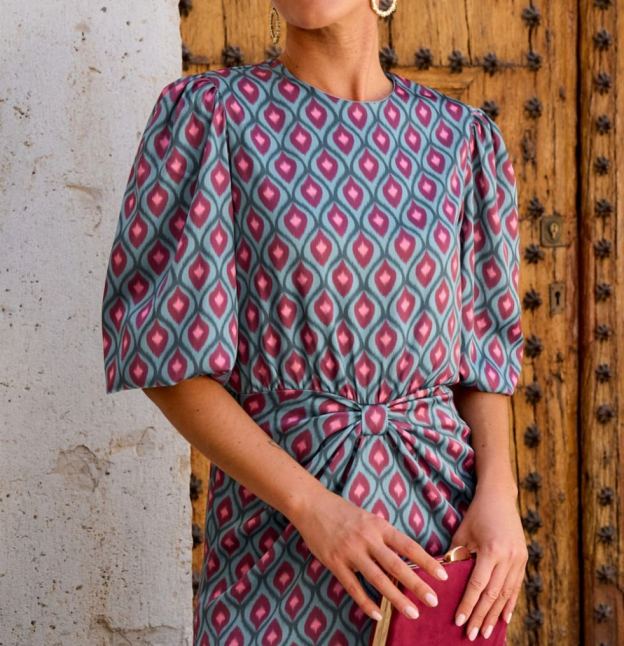 [Copy]Pink Floral Print High Neck Maxi Dress