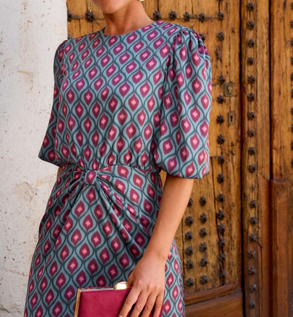 [Copy]Pink Floral Print High Neck Maxi Dress