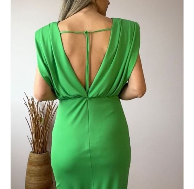 [Copy]Navy Blue Polka Dot Asymmetric Midi Dress with Fringe Hem