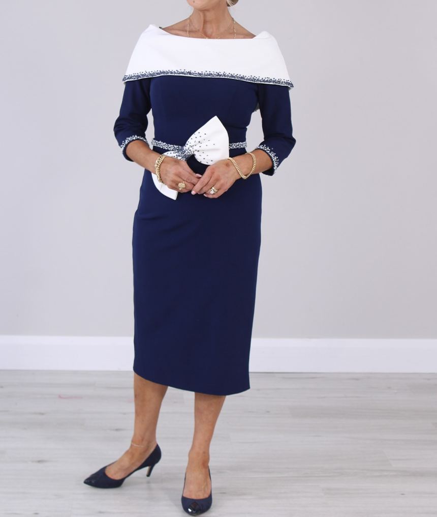 [Copy]Royal Blue Off - Shoulder Maxi Dress with Giant Bow