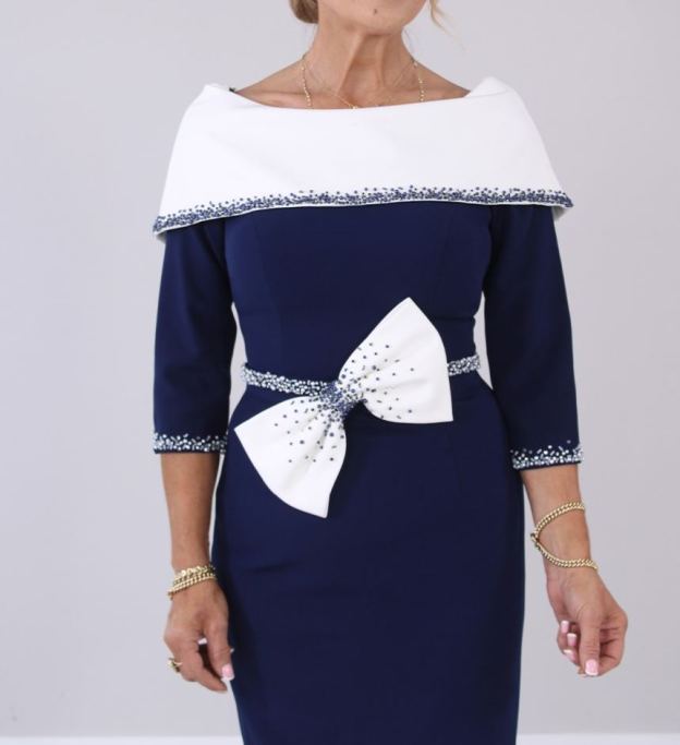 [Copy]Royal Blue Off - Shoulder Maxi Dress with Giant Bow