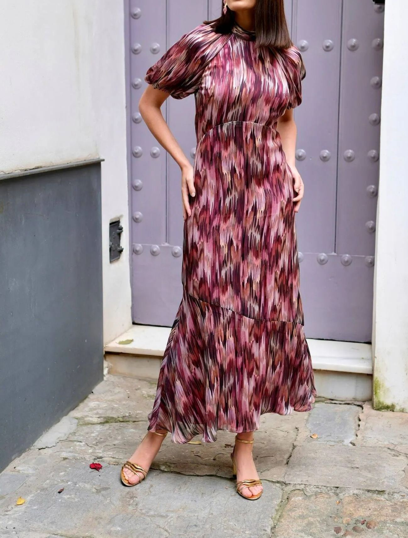 [Copy]Royal Blue Off - Shoulder Sequin Midi Dress