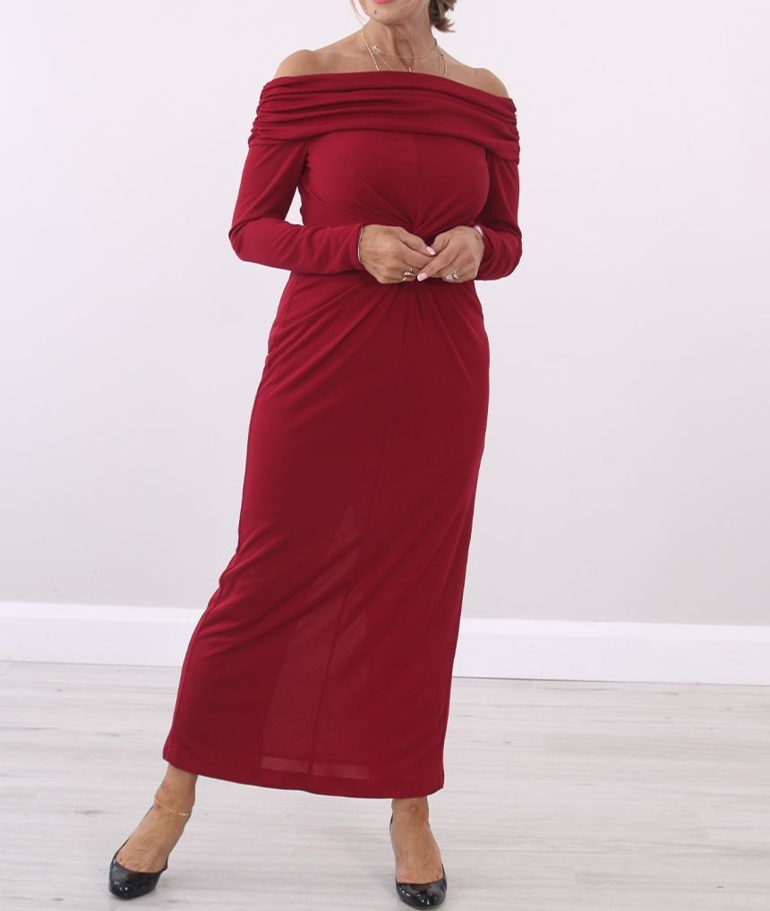 [Copy]Pink and Purple Abstract Print High Neck Maxi Dress