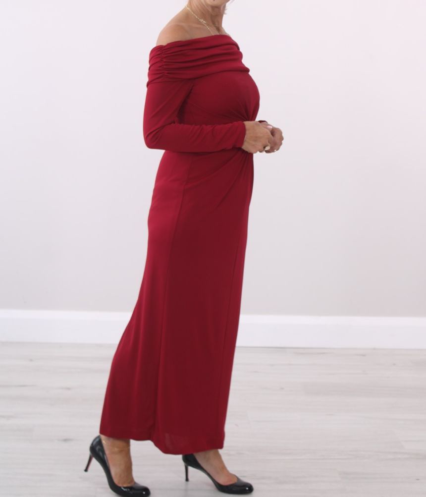 [Copy]Pink and Purple Abstract Print High Neck Maxi Dress