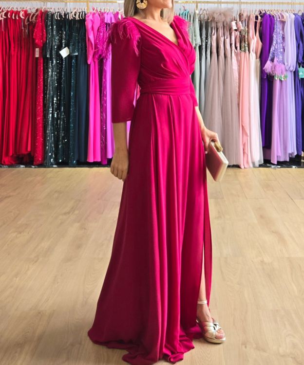 [Copy]Elegant Teal Long - Sleeve Maxi Dress with Lace Trim and Tiered Ruffles