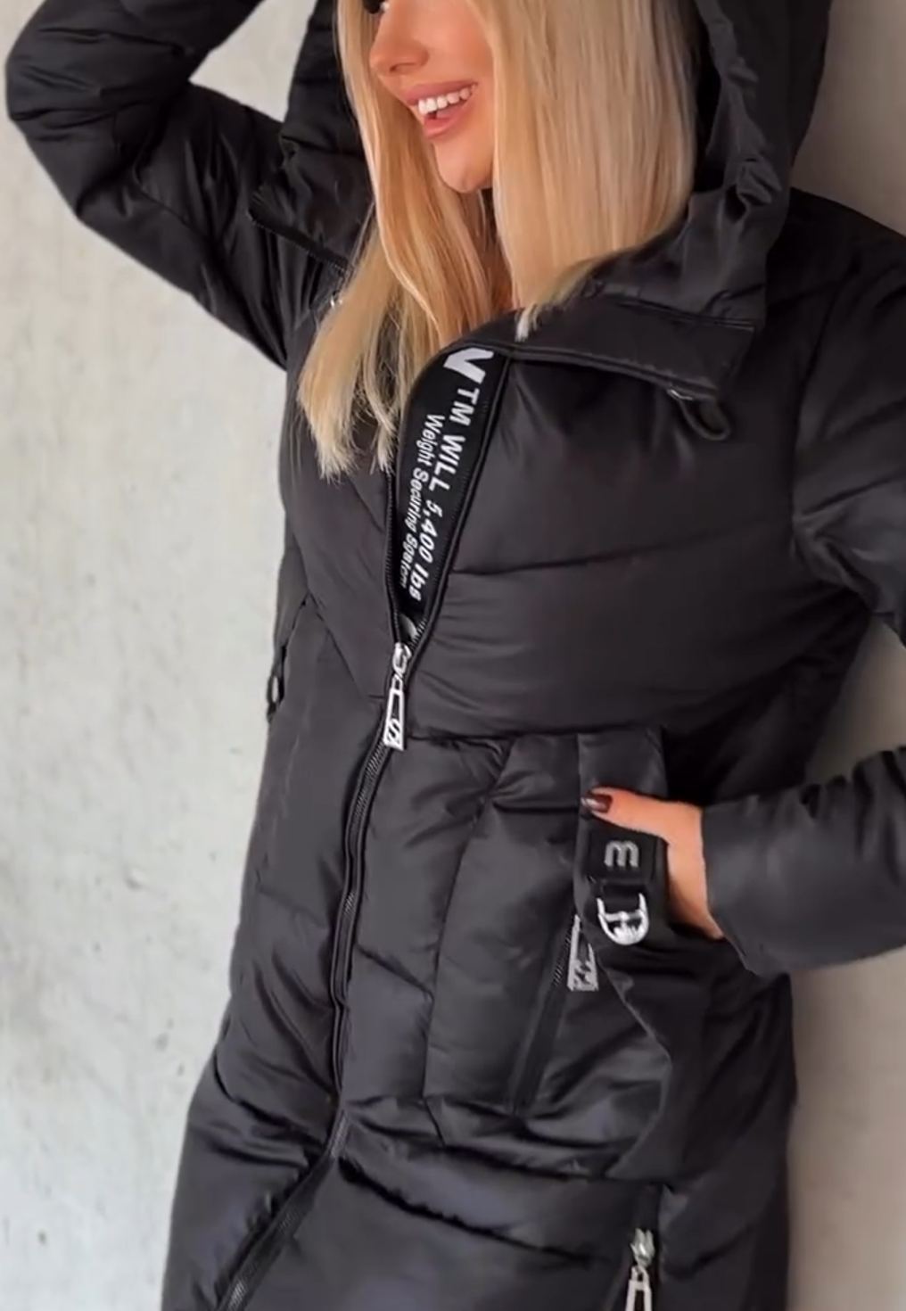 Long Hooded Down Jacket