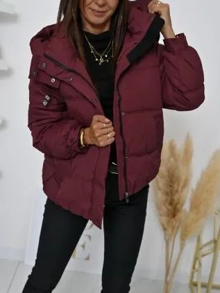 [Copy]Taupe Long Puffer Coat with Faux Fur Hood & Belted Waist