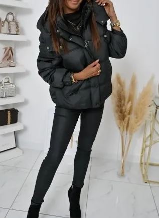 [Copy]Taupe Long Puffer Coat with Faux Fur Hood & Belted Waist