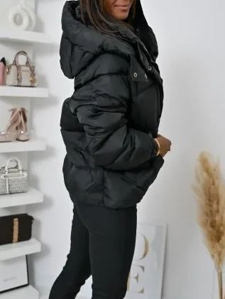 [Copy]Taupe Long Puffer Coat with Faux Fur Hood & Belted Waist