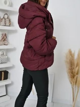 [Copy]Taupe Long Puffer Coat with Faux Fur Hood & Belted Waist