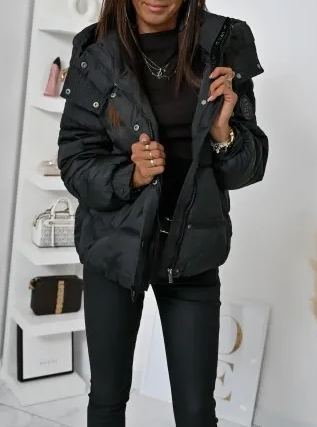 [Copy]Taupe Long Puffer Coat with Faux Fur Hood & Belted Waist