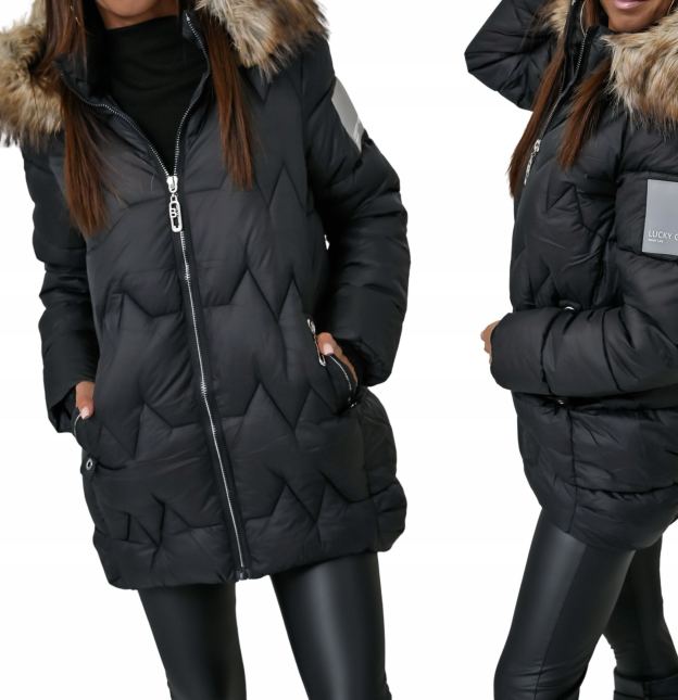 [Copy]Black Faux Fur Long Coat with Oversized Silhouette