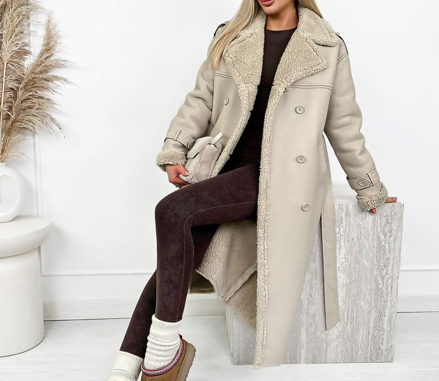 [Copy]Puffer Jacket with Oversized Faux Fur Hood