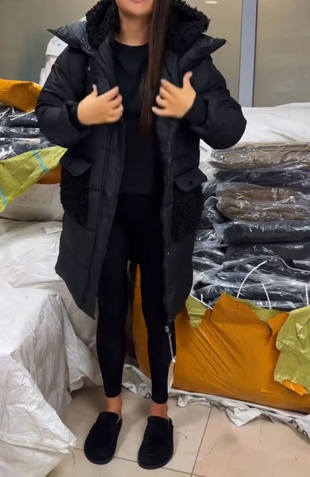 [Copy]Dark Brown Faux Fur Maxi Coat with Belted Waist