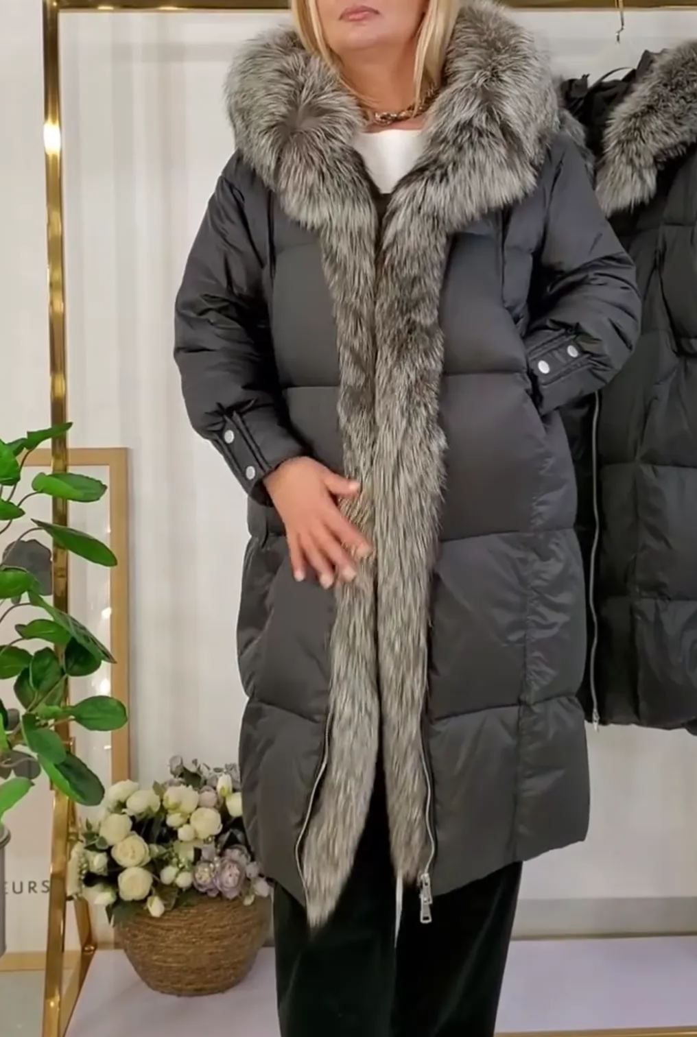 [Copy] Teddy Fur Maxi Coat with Hood