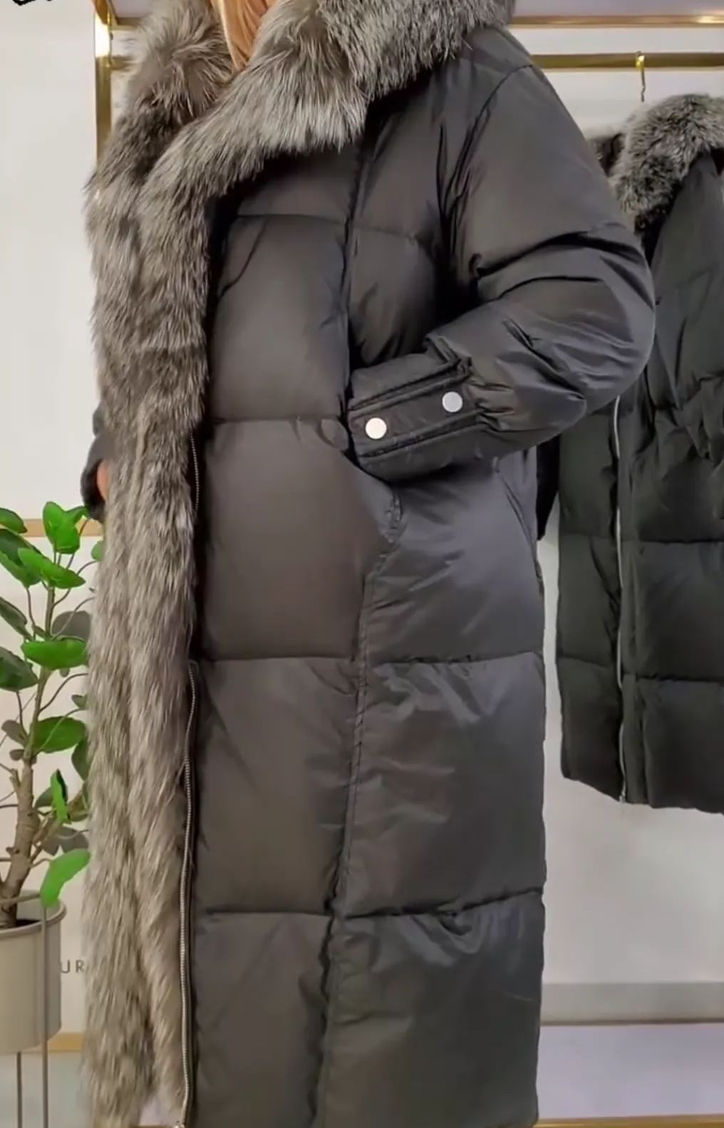 [Copy] Teddy Fur Maxi Coat with Hood