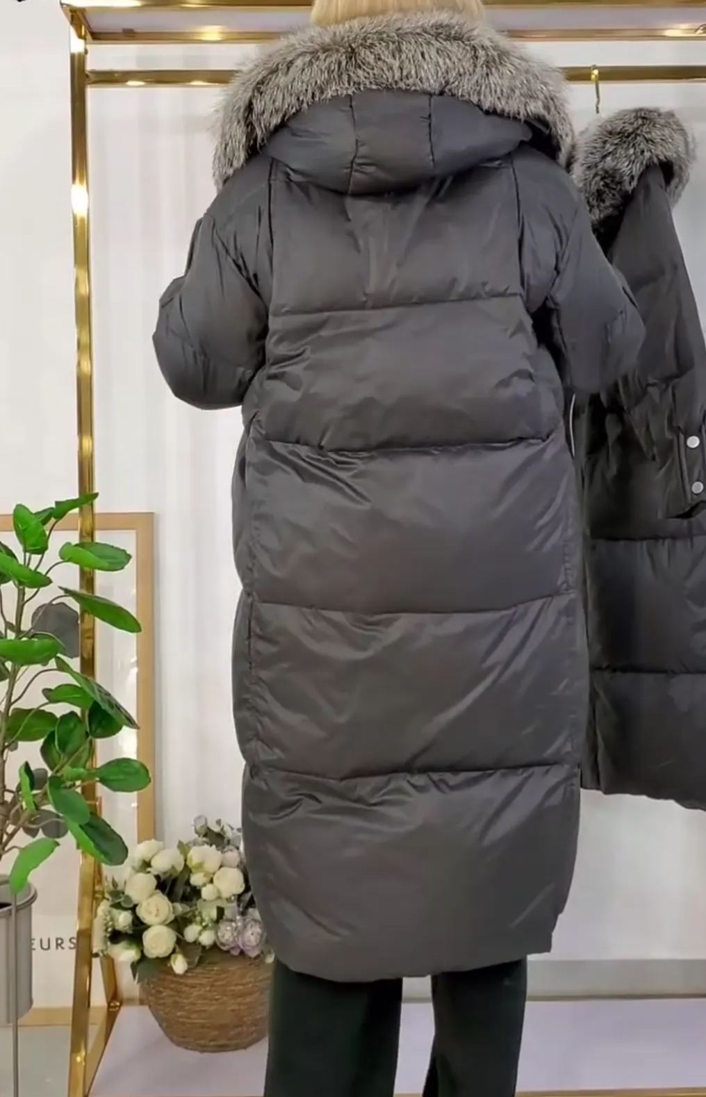 [Copy] Teddy Fur Maxi Coat with Hood