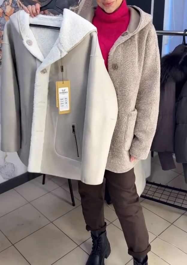 [Copy] Faux Fur Hooded Coat with Self-Tie Belt