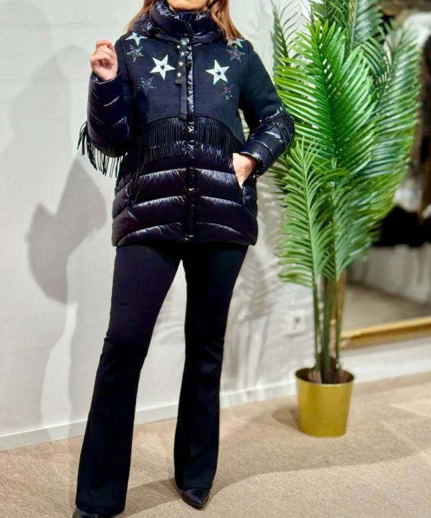 [Copy]Metallic Gold Puffer Jacket with Beige Faux Fur Hood & Cuff Trim