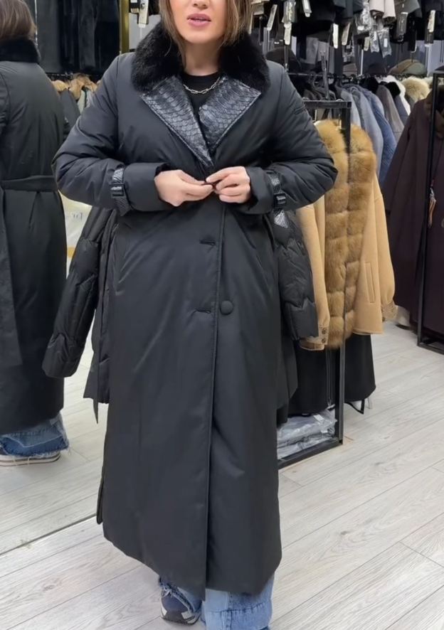 [Copy]Reversible Brown & Beige Coat (Suede + Faux Fur Texture) with Hood Detail