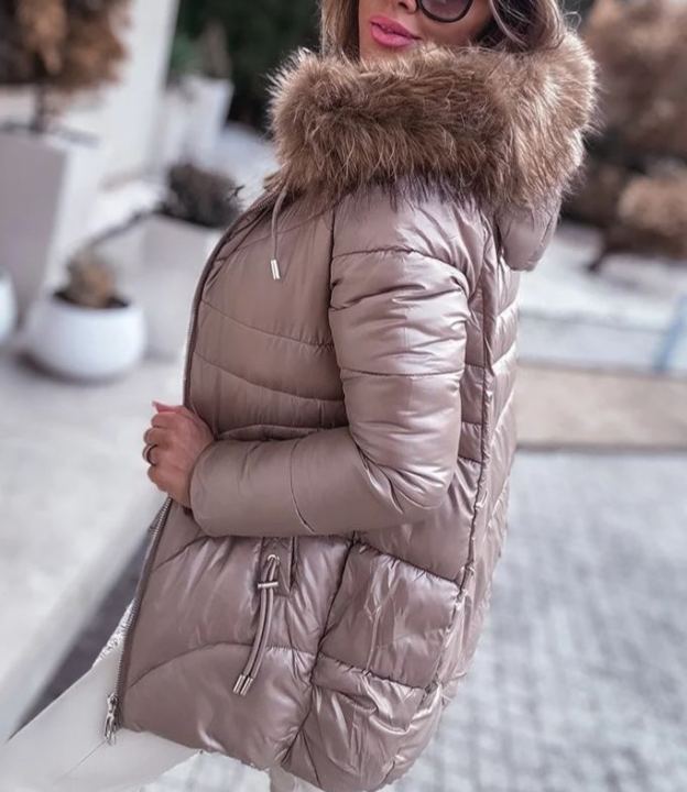 [Copy]Reversible Black Leather & Faux Fur Coat (Hooded Design + Contrast Pocket Trim)