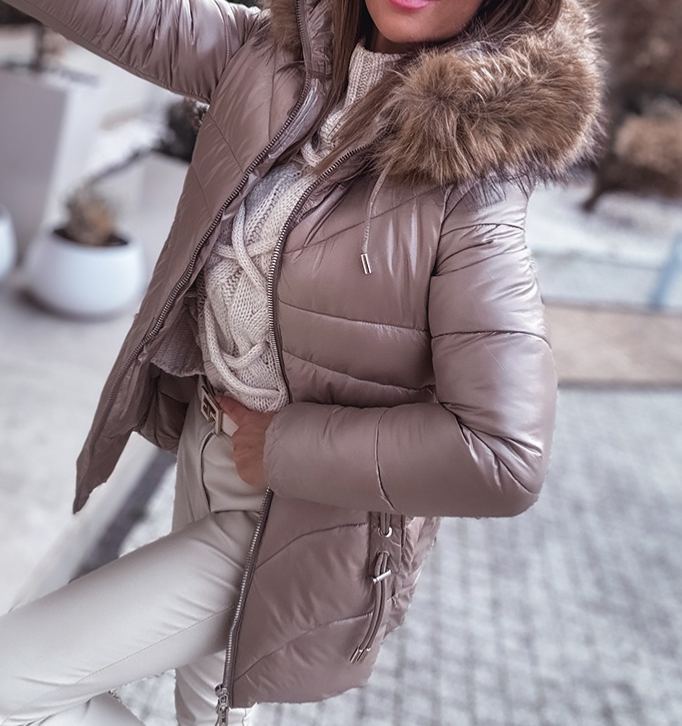 [Copy]Reversible Black Leather & Faux Fur Coat (Hooded Design + Contrast Pocket Trim)