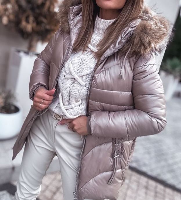 [Copy]Reversible Black Leather & Faux Fur Coat (Hooded Design + Contrast Pocket Trim)