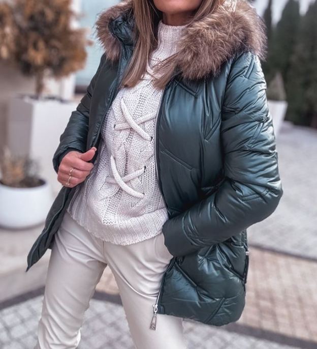 [Copy]Reversible Black Leather & Faux Fur Coat (Hooded Design + Contrast Pocket Trim)