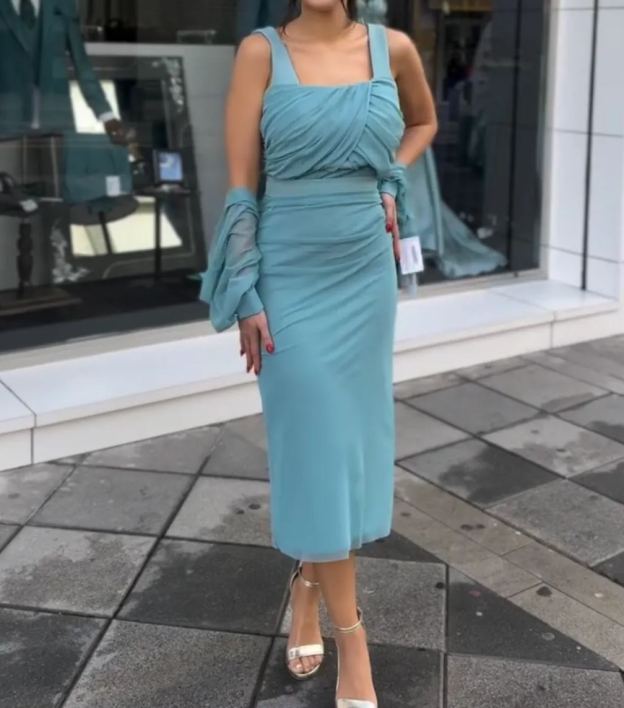 [Copy]Blush & Ivory Two-Tone Midi Dress with Sheer 3/4 Sleeves