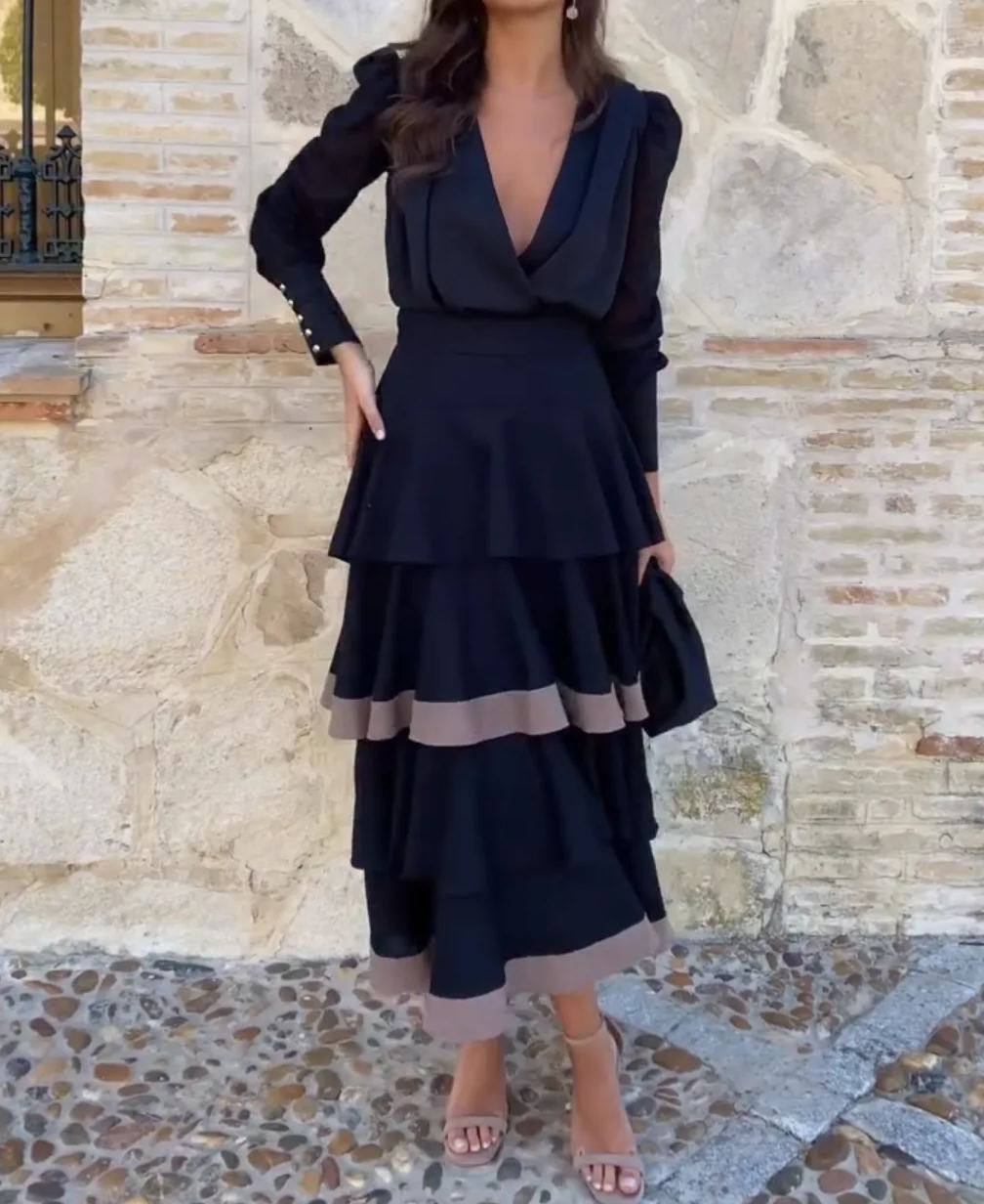 [Copy]Women's Black One Shoulder Fringe Maxi Dress - Sleeveless Tassel Formal Gown for Cocktail Party