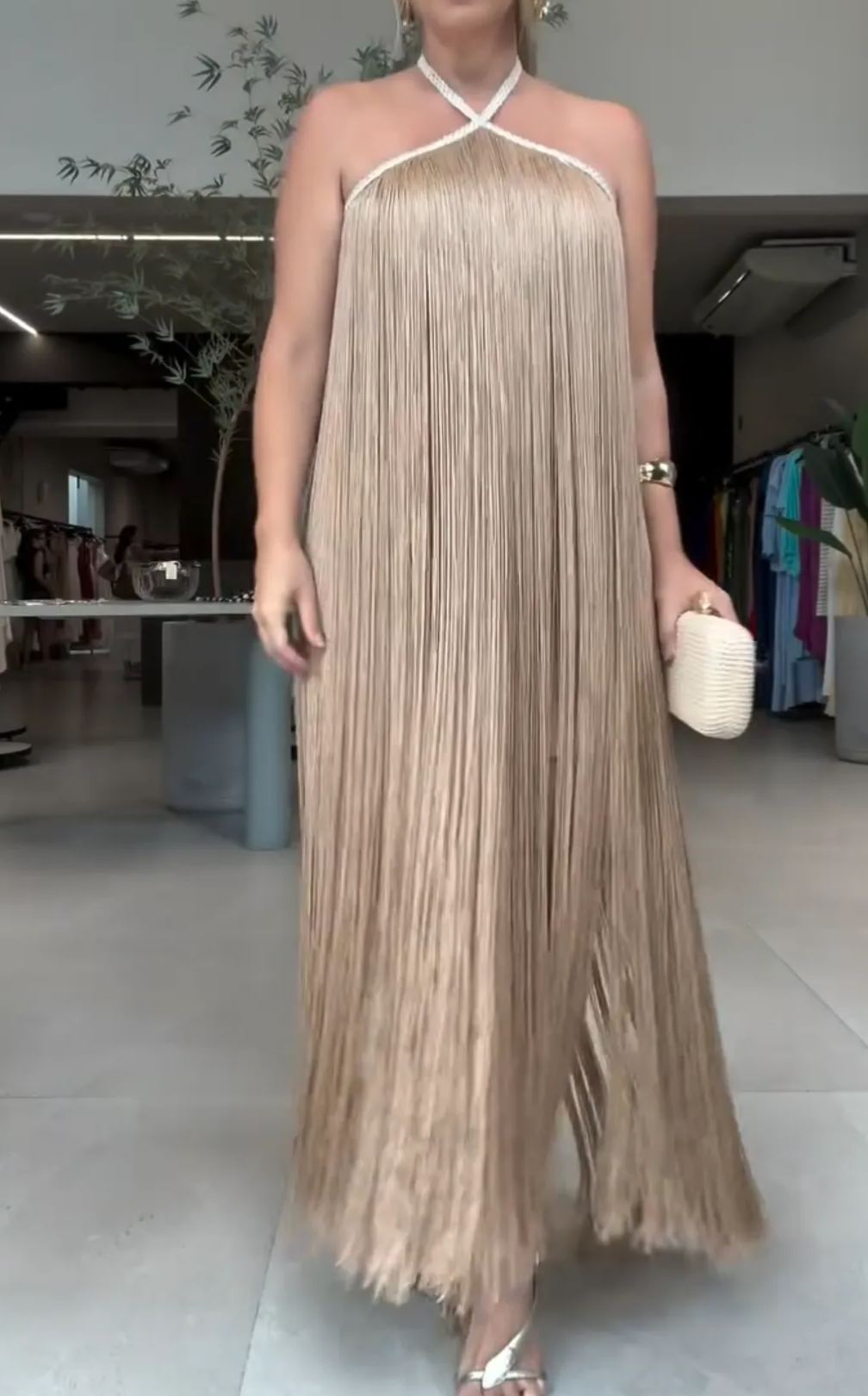 [Copy]Vibrant Purple Satin Maxi Dress with Sheer Long Sleeves & Ruched Waist