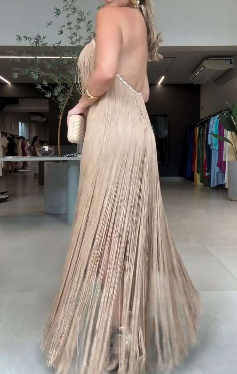 [Copy]Vibrant Purple Satin Maxi Dress with Sheer Long Sleeves & Ruched Waist